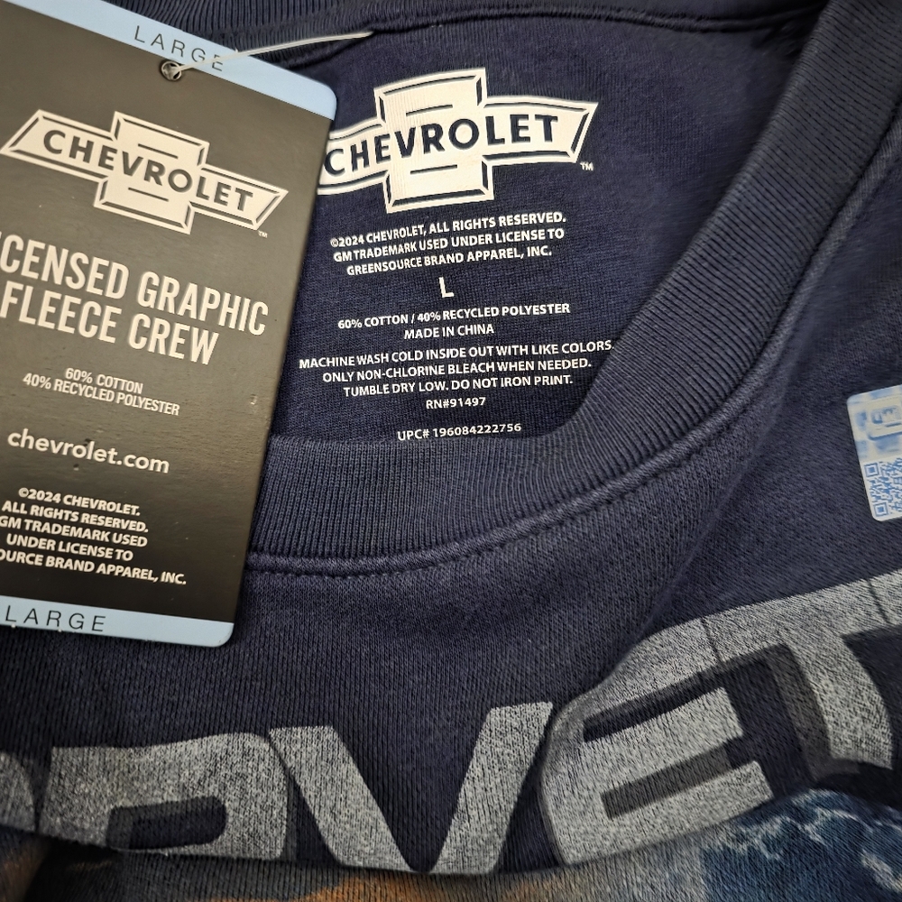 Men's licensed moto graphic fleece crew , Corvette - Picture 4 of 4